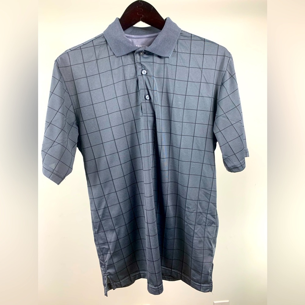 Gray Men’s Checkered Polo Shirt